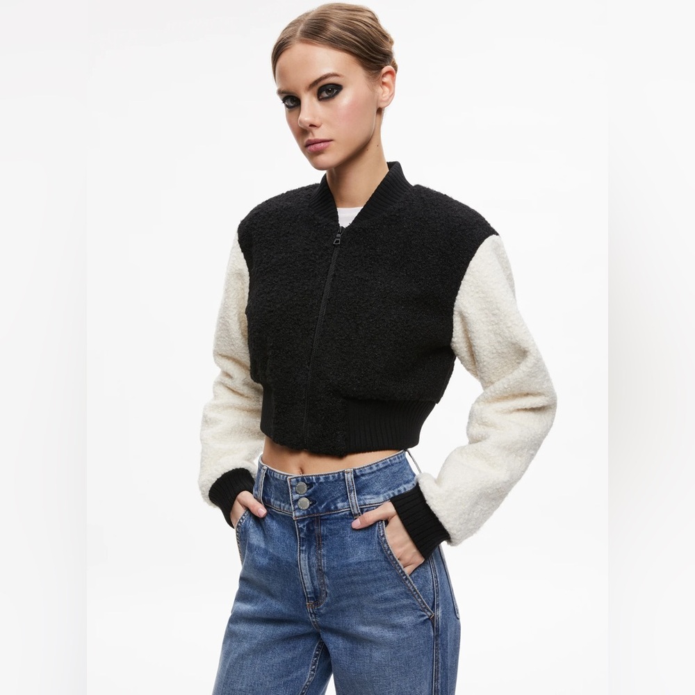 Alice + Olivia Felisa Fuzzy Boucle Jacket